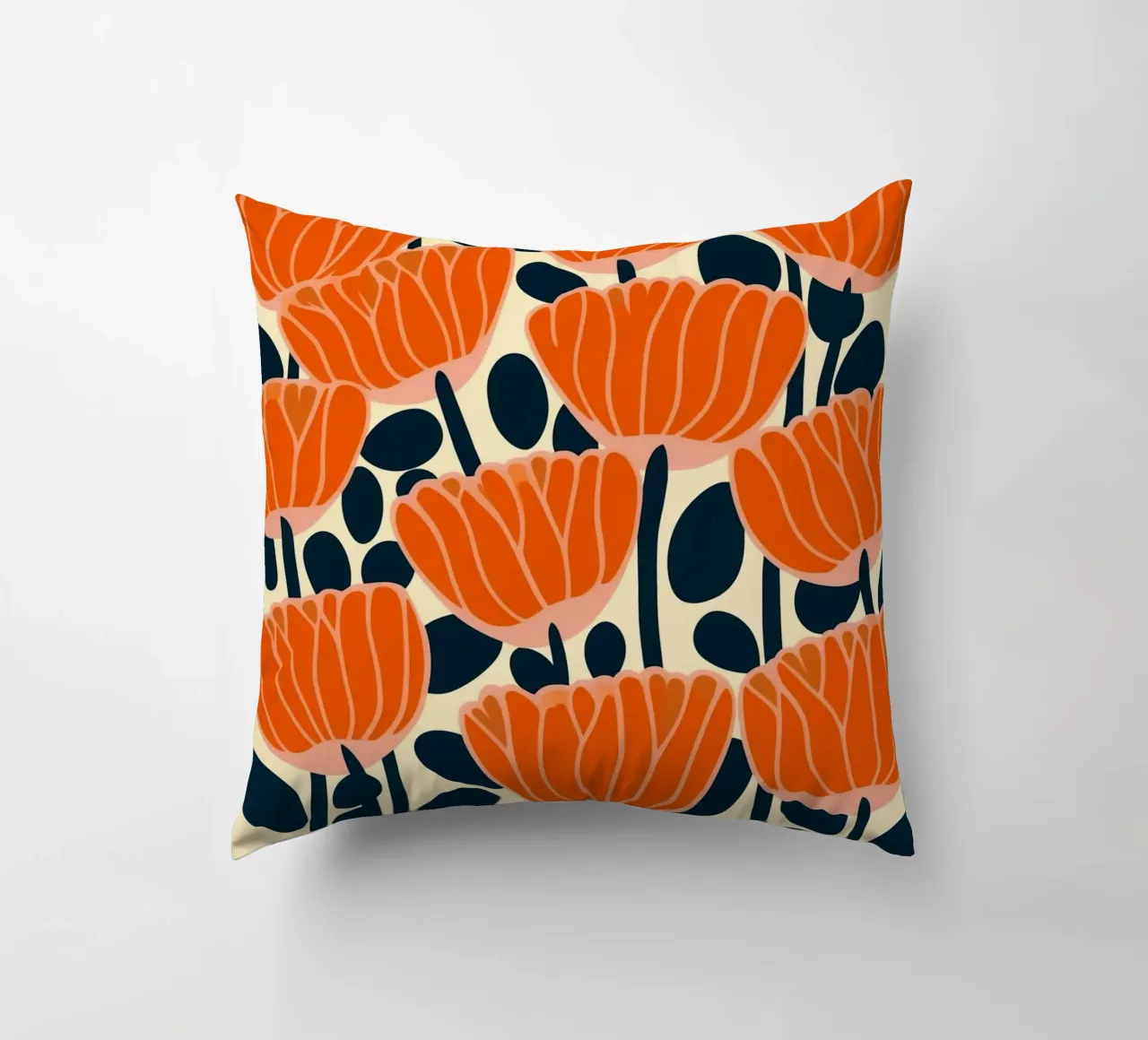 Midcentury Revival Poppie Pattern cuscino da Autofocus