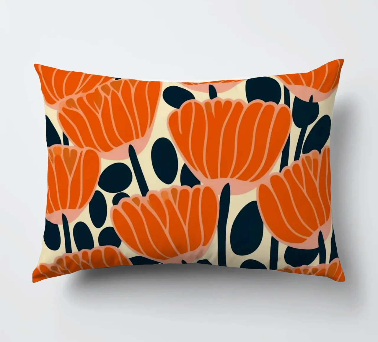Midcentury Revival Poppie Pattern cuscino da Autofocus