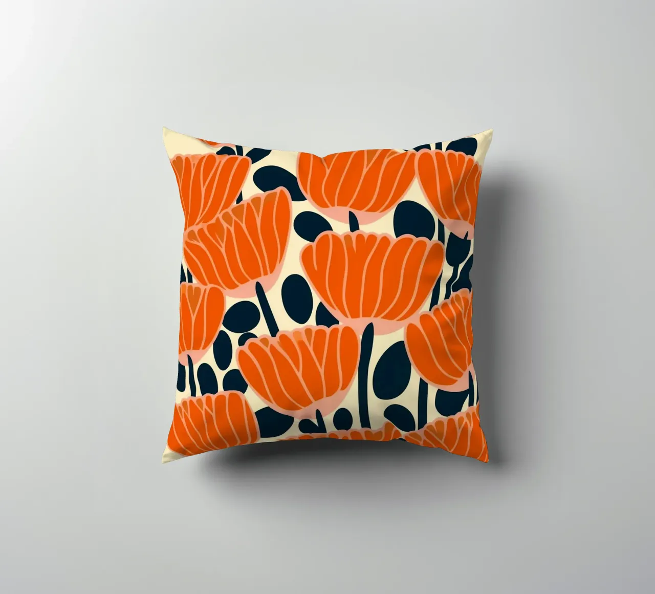 Midcentury Revival Poppie Pattern cuscino da Autofocus