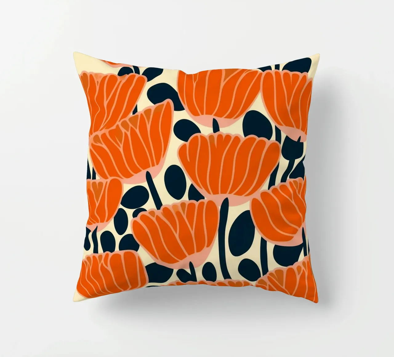 Midcentury Revival Poppie Pattern cuscino da Autofocus