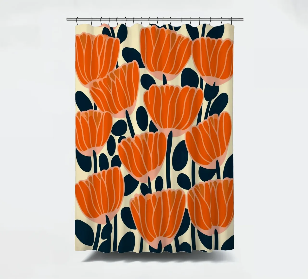 Midcentury Revival Poppie  Pattern tenda da doccia da Autofocus