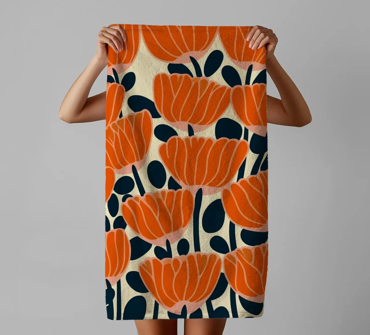 Midcentury Revival Poppie  Pattern asciugamano da bagno da Autofocus