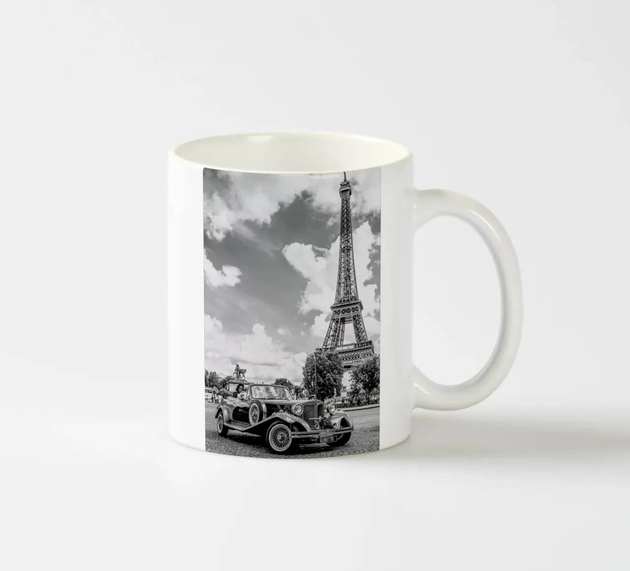 Vintage Car & Eiffel ceramic mug by Magdalena Martin Photography
