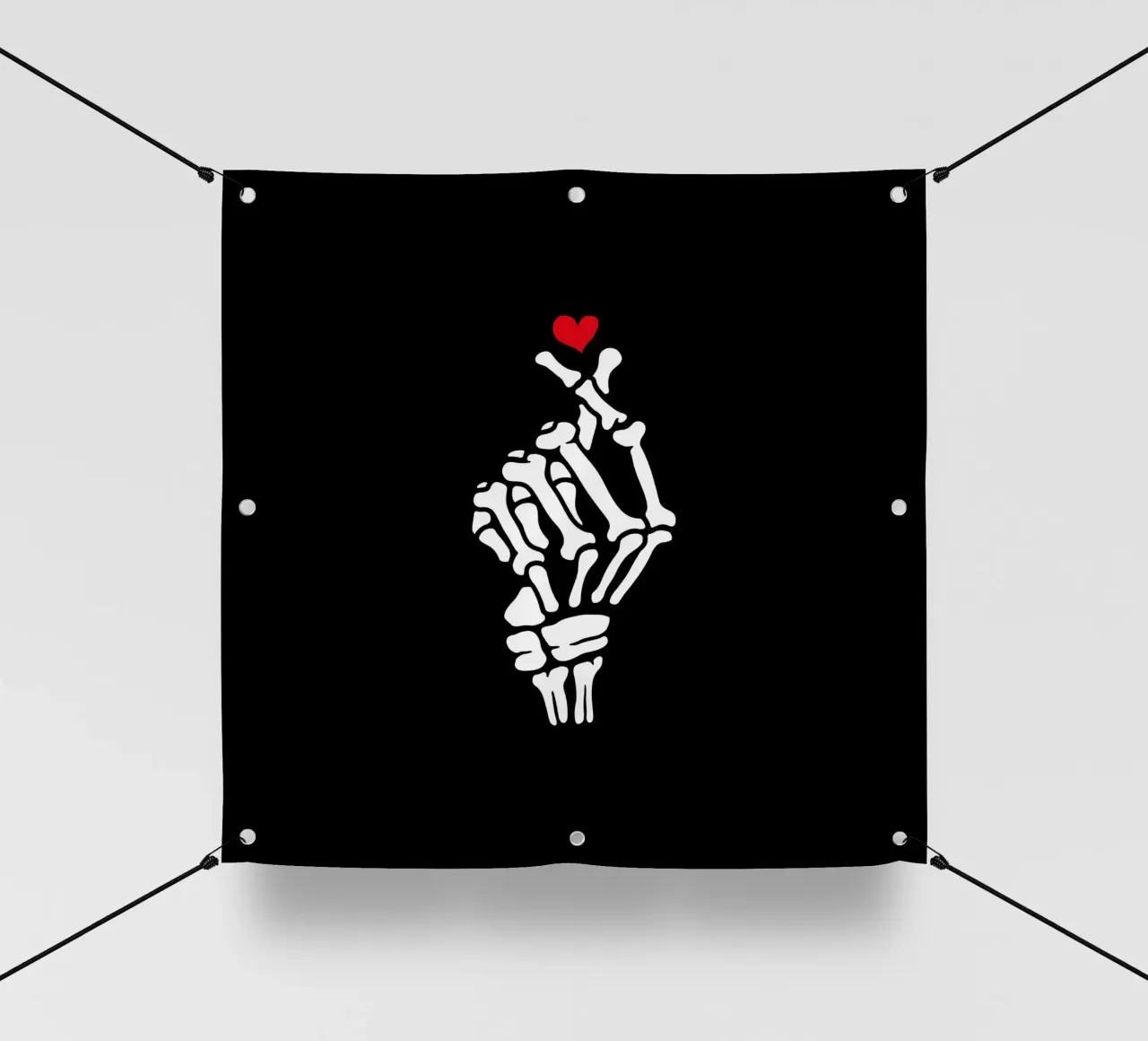 Scheletro cuore mano telo in pvc da Tobe Fonseca