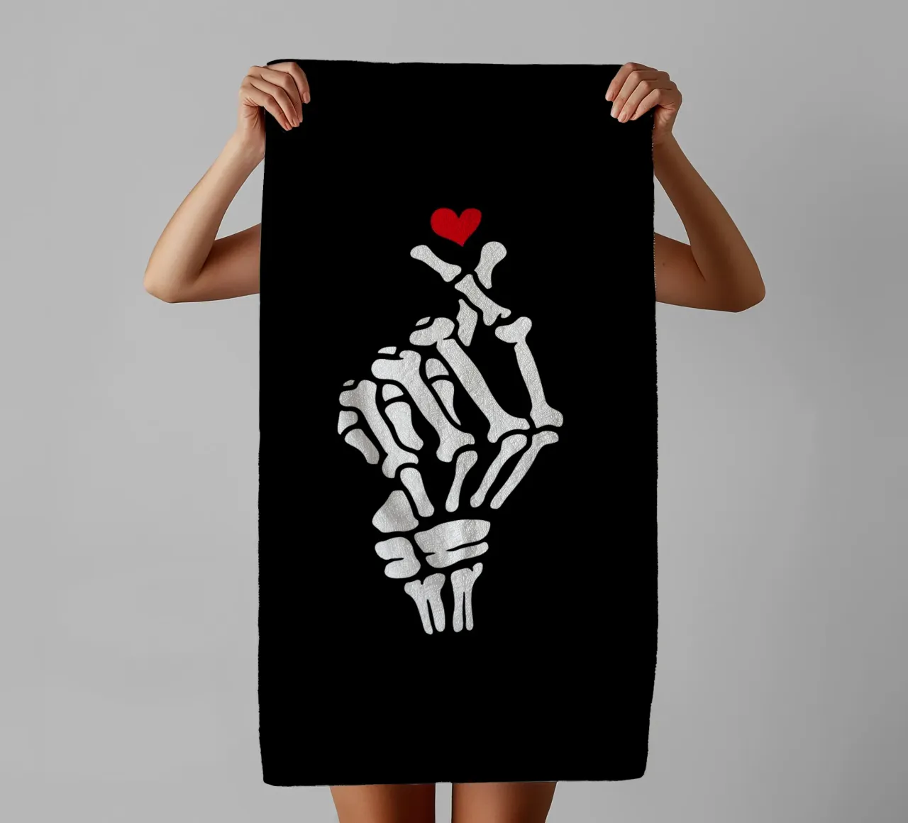 Scheletro cuore mano asciugamano da bagno da Tobe Fonseca