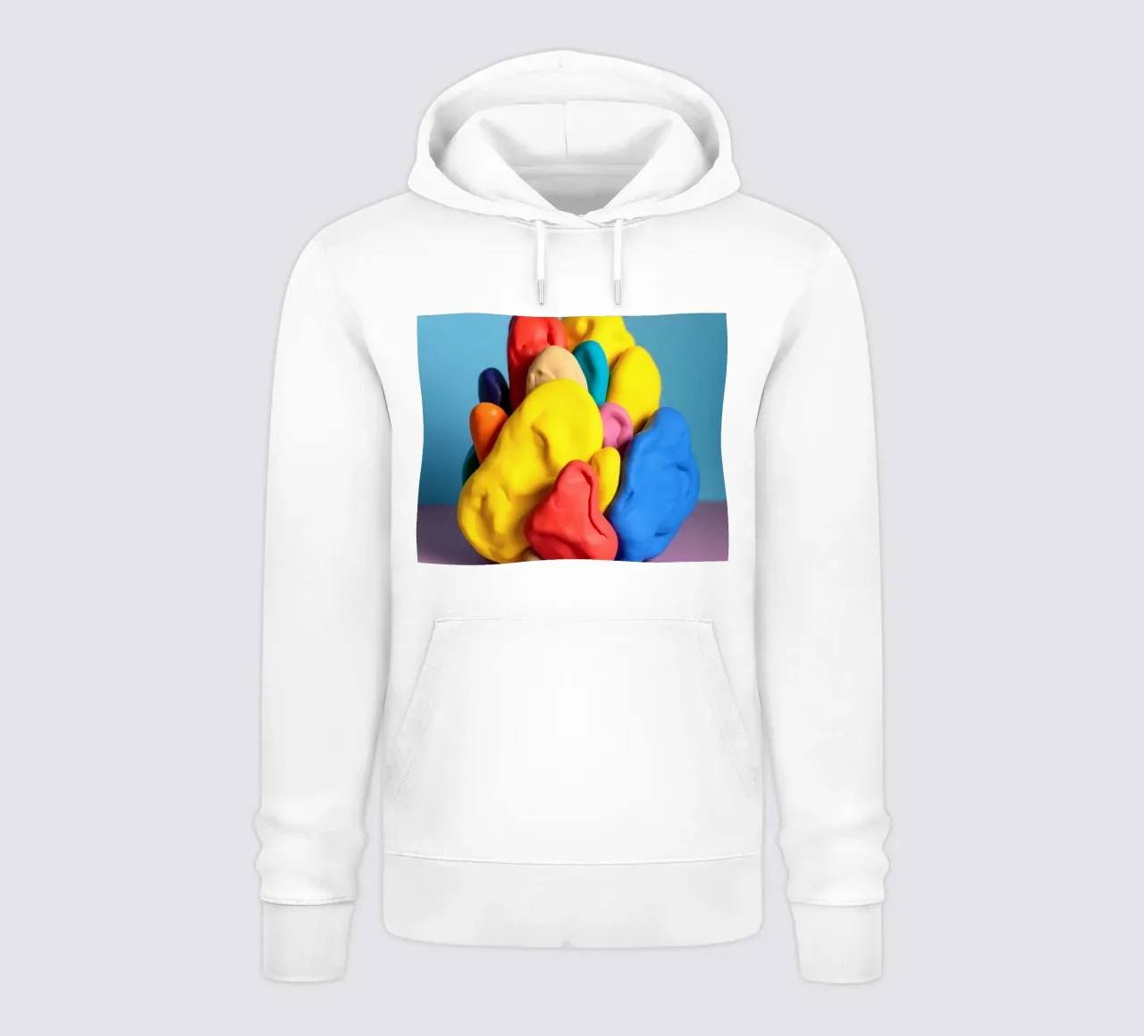 Scultura astratta colorata in pasta da gioco felpa con cappuccio da DesignDoodle