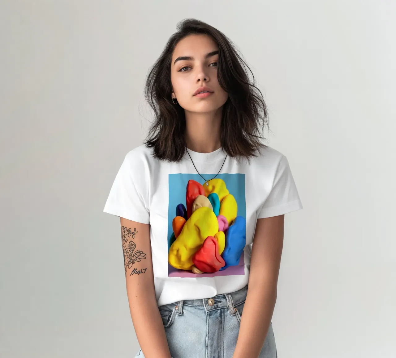 Colorful abstract sculpture made of play dough t-shirt by DesignDoodle