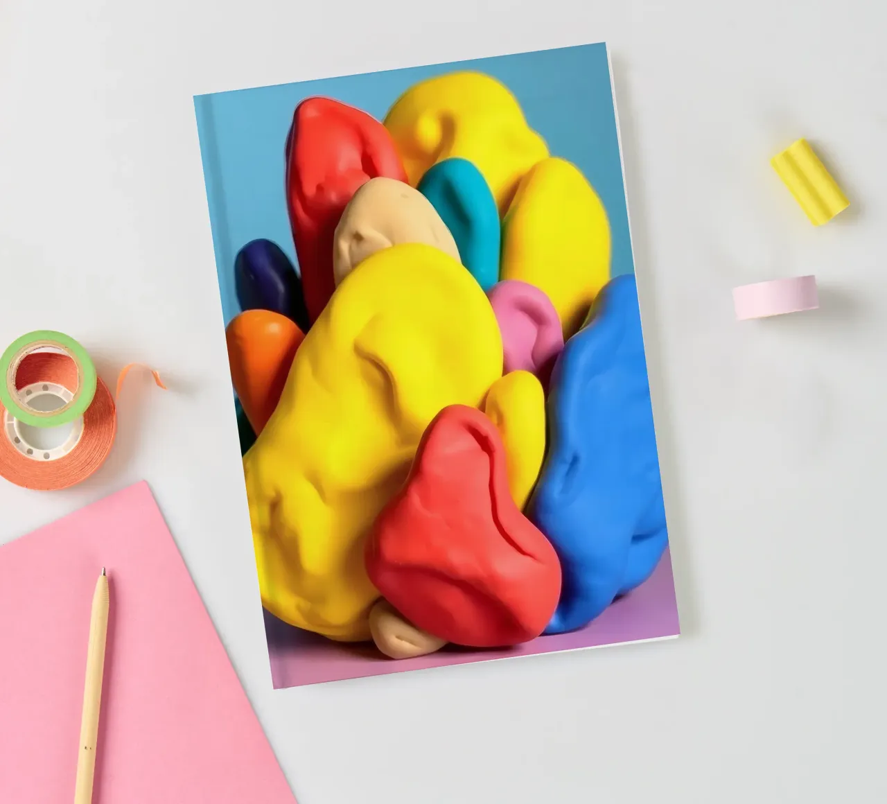 Sculpture abstraite colorée en pâte à modeler carnet de notes de DesignDoodle