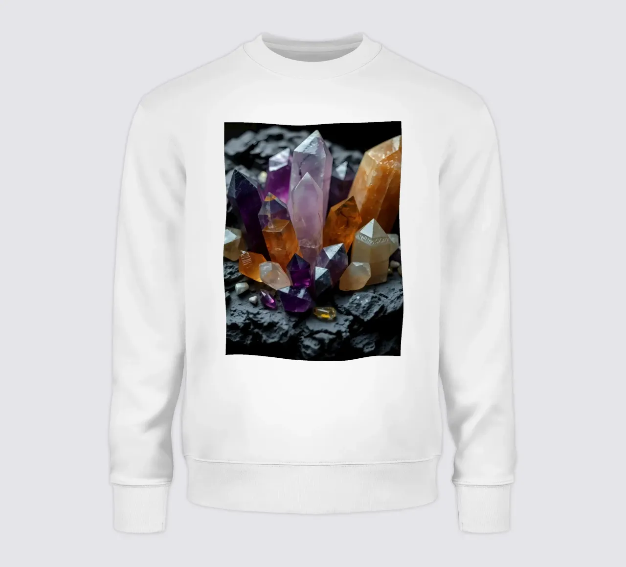 Cristalli colorati su una base di pietra nera felpa da DesignDoodle