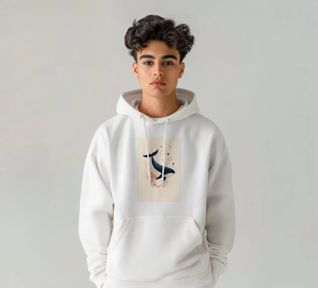 Balena in alto mare felpa con cappuccio da DreamPixel