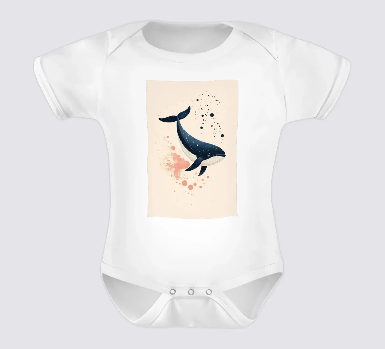 Balena in alto mare body neonato maniche corte da DreamPixel
