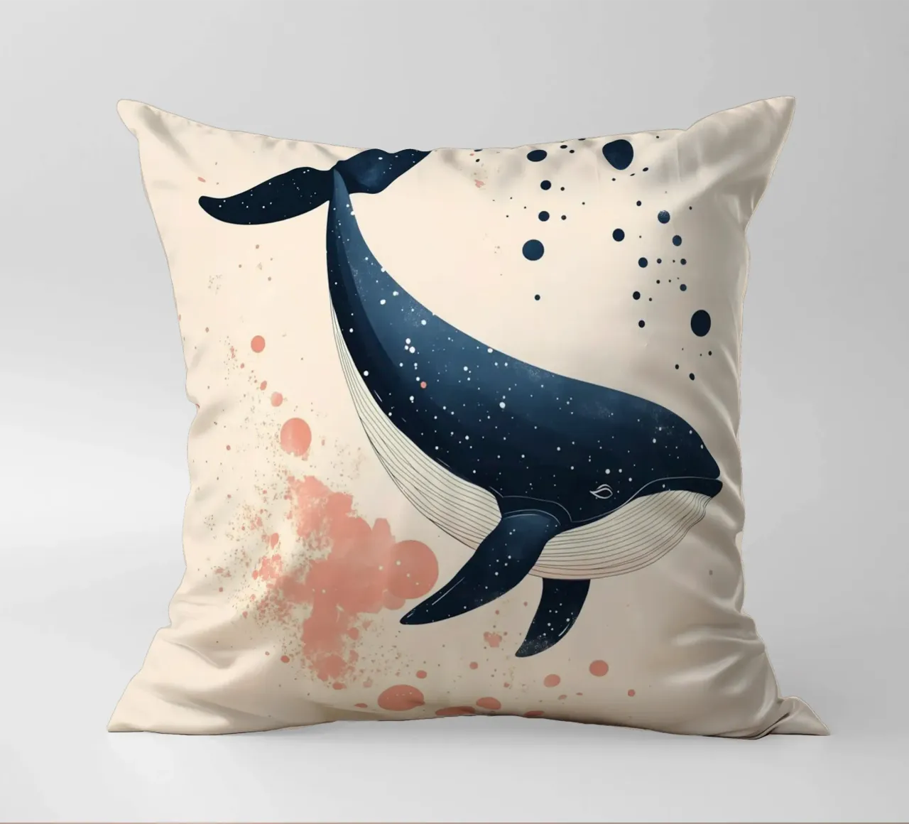 Balena in alto mare cuscino da DreamPixel