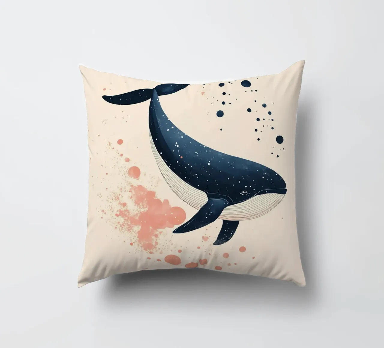 Balena in alto mare cuscino da DreamPixel