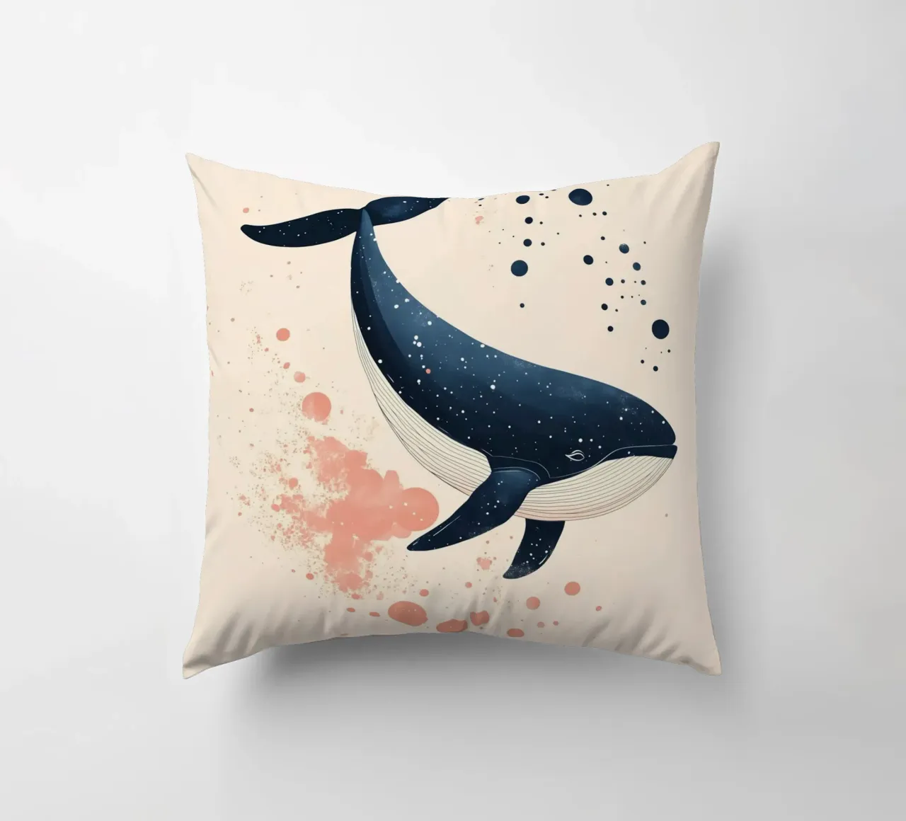 Balena in alto mare cuscino da DreamPixel