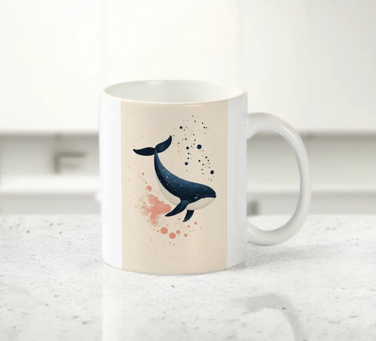 Wal in tiefer See Keramik Tasse von DreamPixel