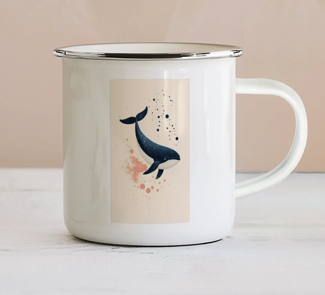 Wal in tiefer See Emaille Tasse von DreamPixel
