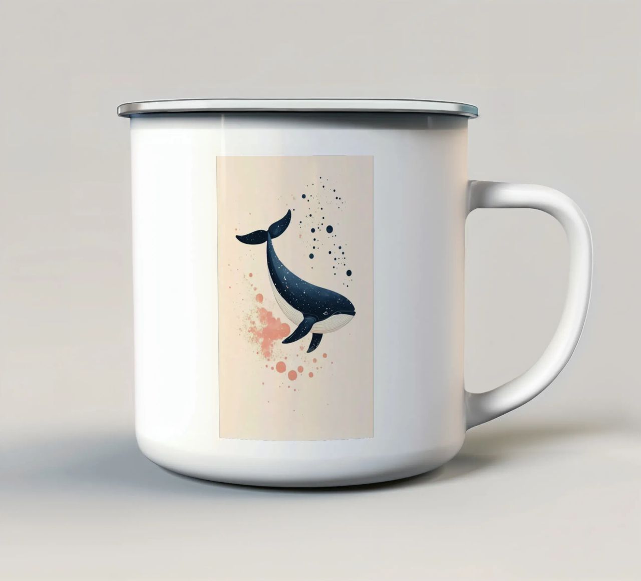 Balena in alto mare tazza in smalto da DreamPixel