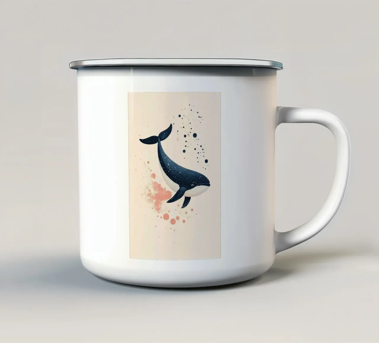 Wal in tiefer See Emaille Tasse von DreamPixel