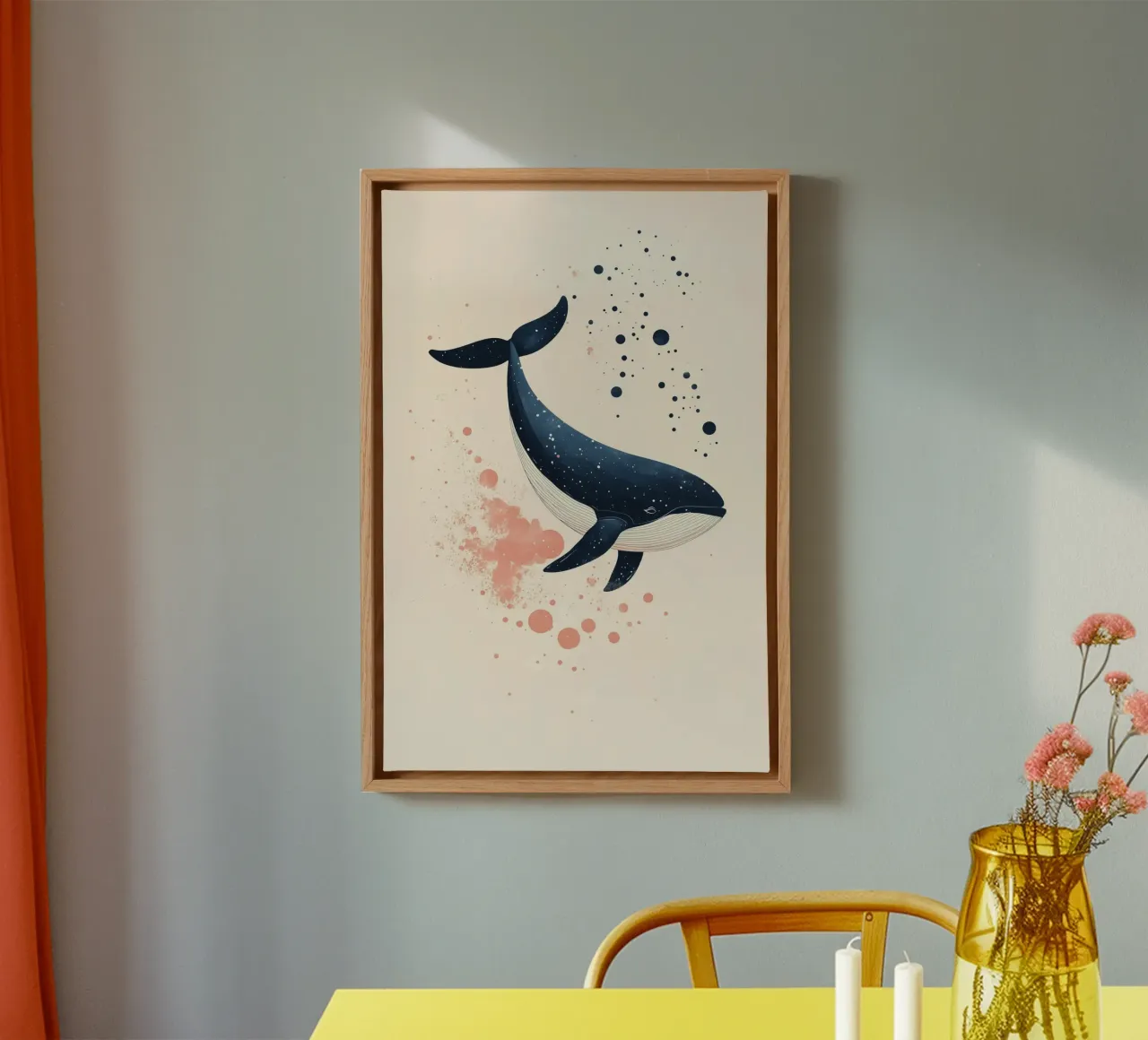 Balena in alto mare tela con Cornice a cassetta da DreamPixel