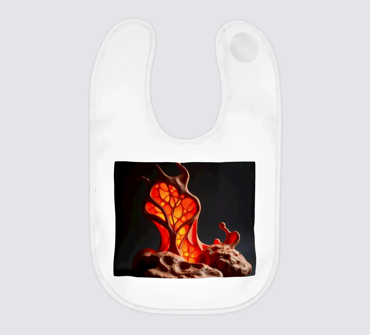 Unique handcrafted ceramic lamp with organic design and warm baby bib by DesignDoodle