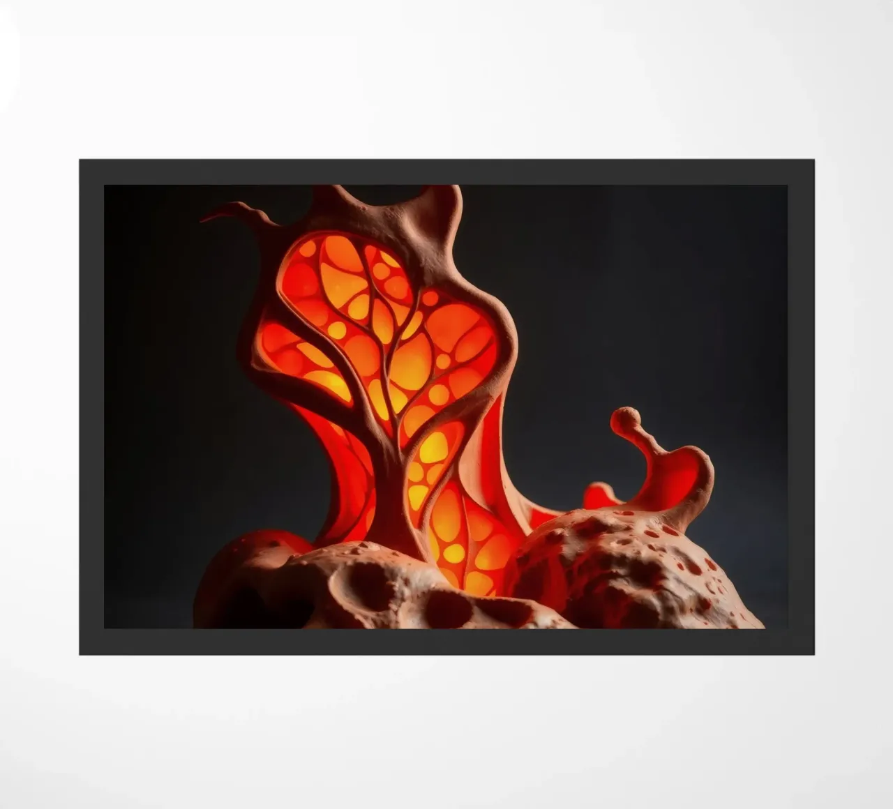 Lampe unique en céramique fabriquée à la main, au design organique et à l'aspect chaleureux. paillasson de DesignDoodle