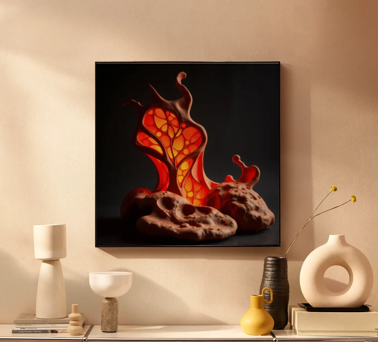 Lampe unique en céramique fabriquée à la main, au design organique et à l'aspect chaleureux. alu dibond de DesignDoodle