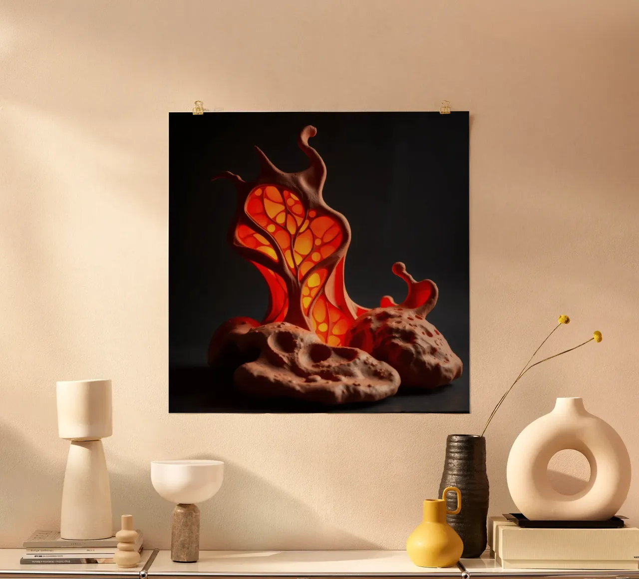 Lampe unique en céramique fabriquée à la main, au design organique et à l'aspect chaleureux. hahnemühle de DesignDoodle