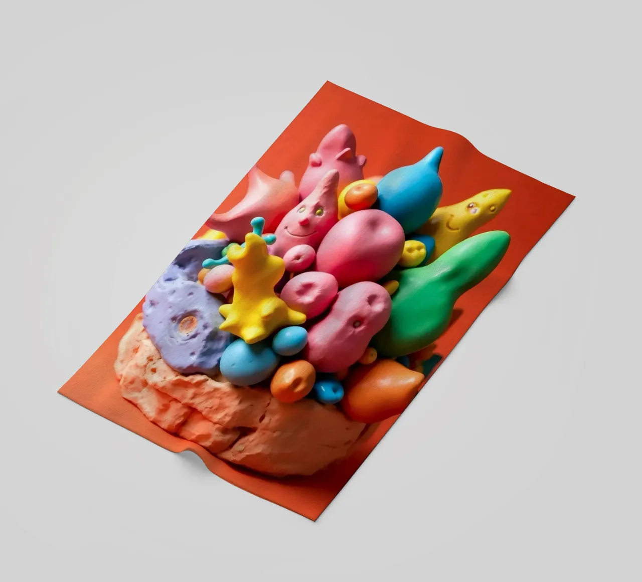 Assortimento colorato di forme e personaggi giocosi telo mare da DesignDoodle