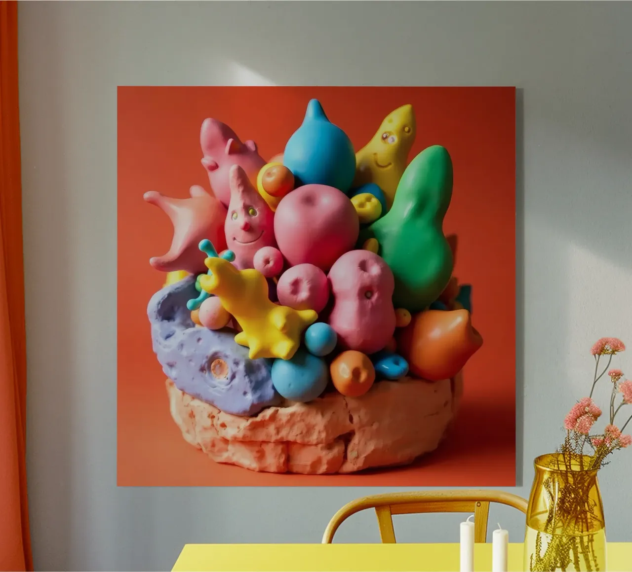 Assortimento colorato di forme e personaggi giocosi plexiglass da DesignDoodle