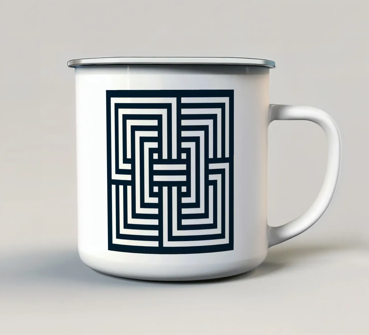 Labirinto geometrico intrecciato tazza in smalto da Kt10 Designs
