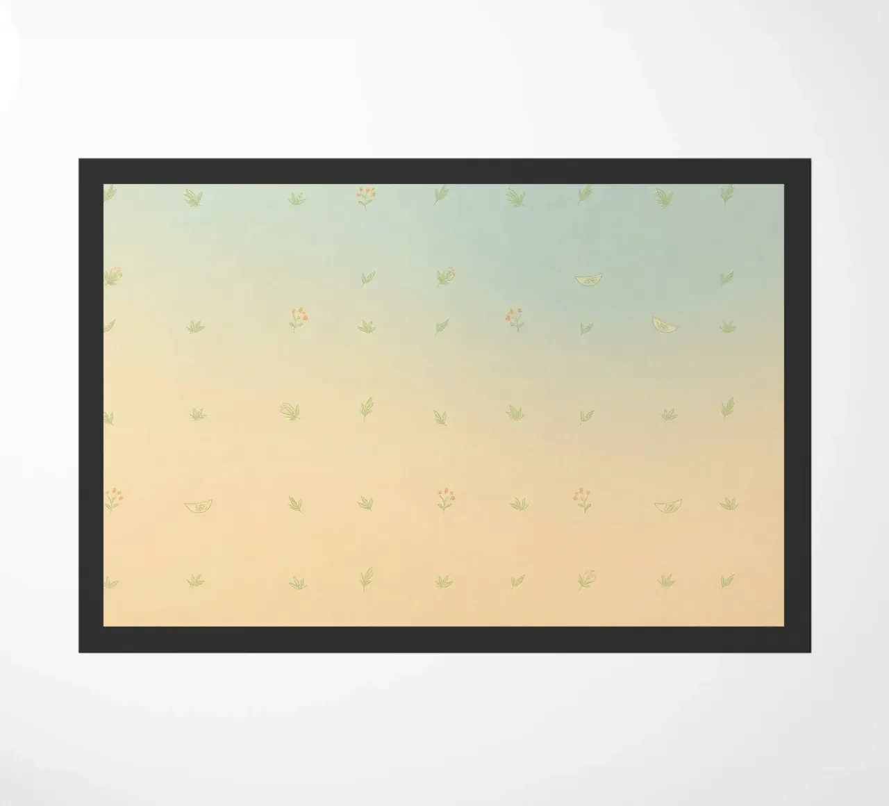 Softly colored background with delicate floral patterns doormat by DesignDoodle