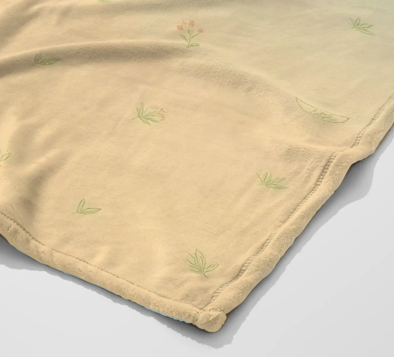 Softly colored background with delicate floral patterns fleece blanket by DesignDoodle