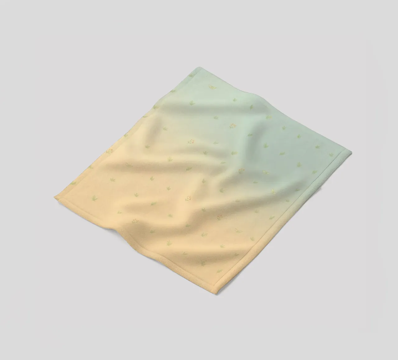 Softly colored background with delicate floral patterns fleece blanket by DesignDoodle