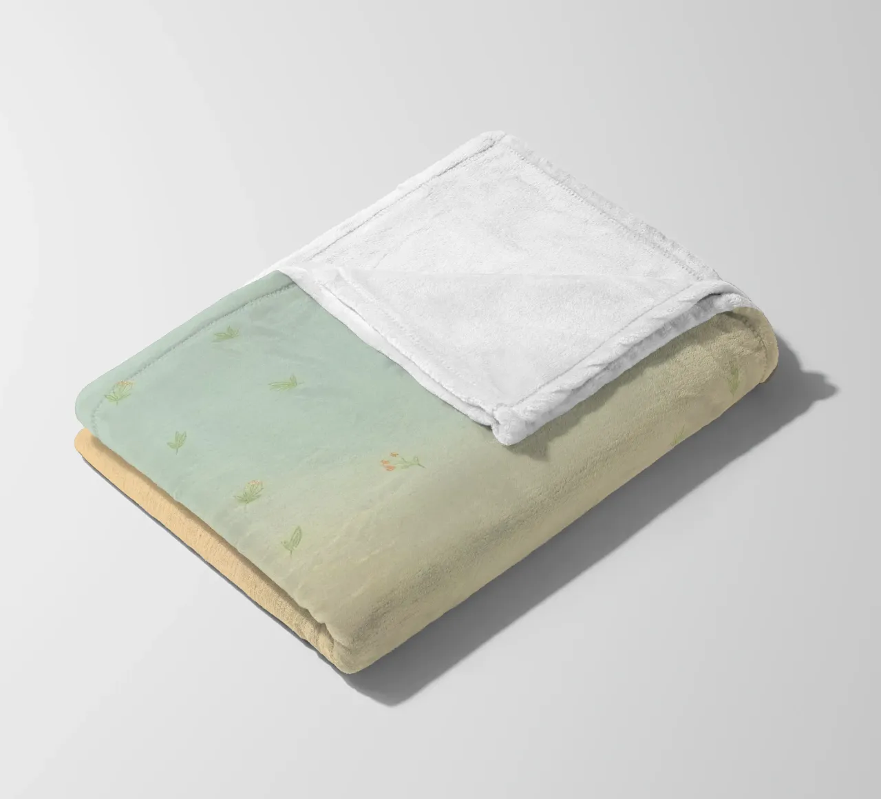 Softly colored background with delicate floral patterns fleece blanket by DesignDoodle