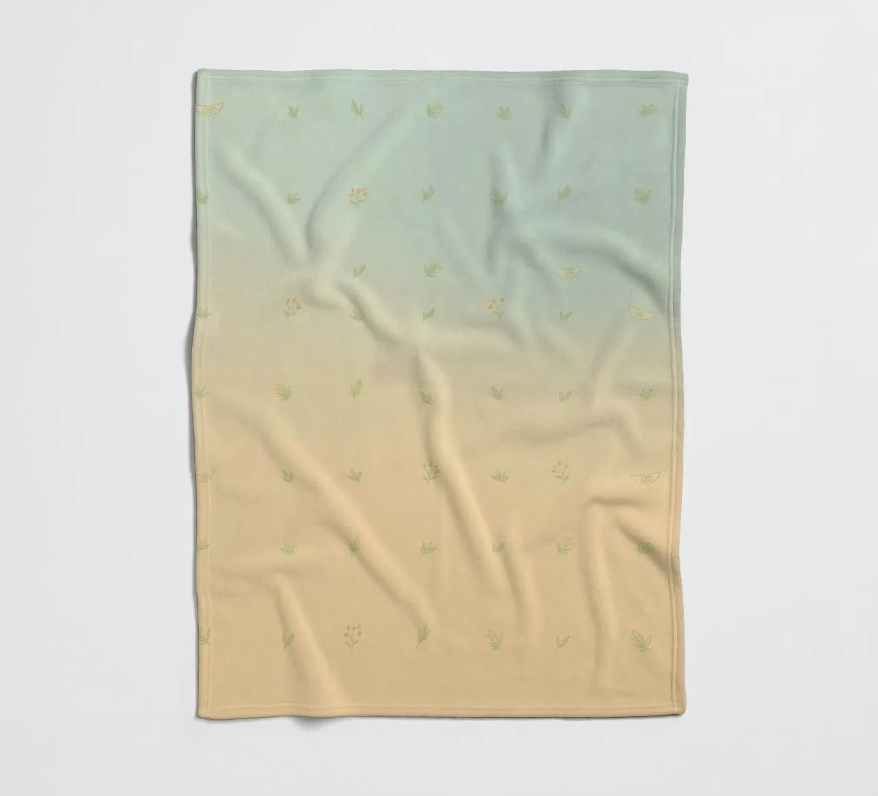 Softly colored background with delicate floral patterns fleece blanket by DesignDoodle