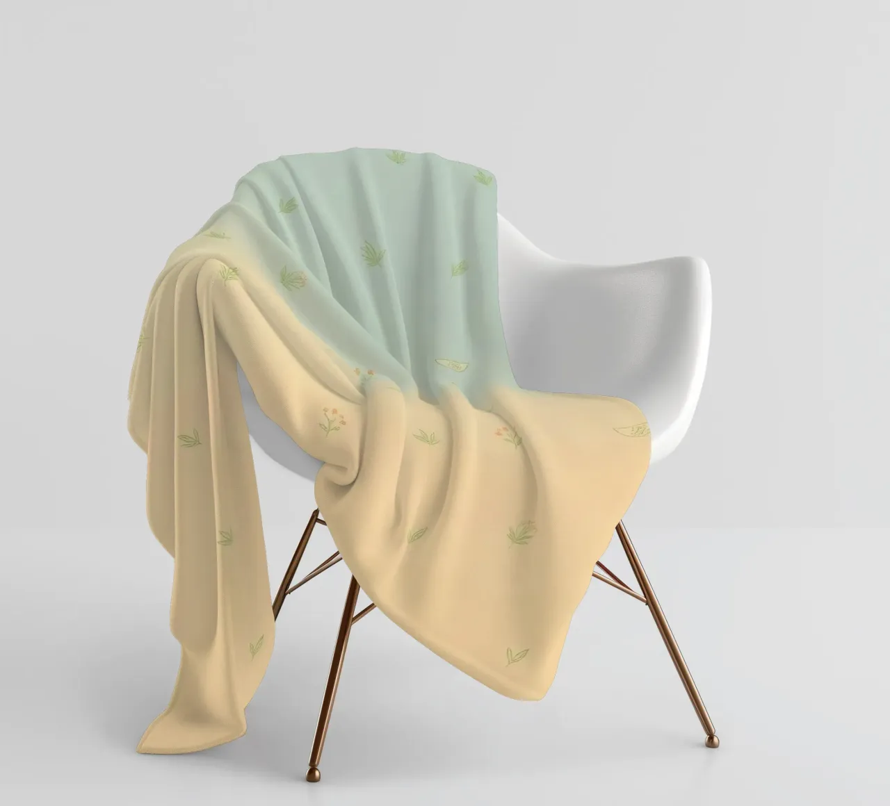 Softly colored background with delicate floral patterns fleece blanket by DesignDoodle