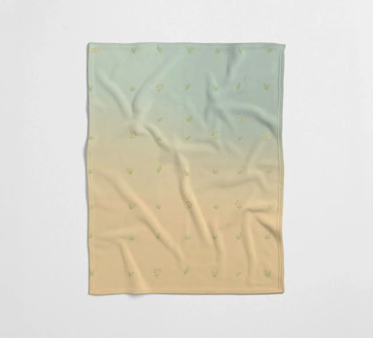 Softly colored background with delicate floral patterns fleece blanket by DesignDoodle