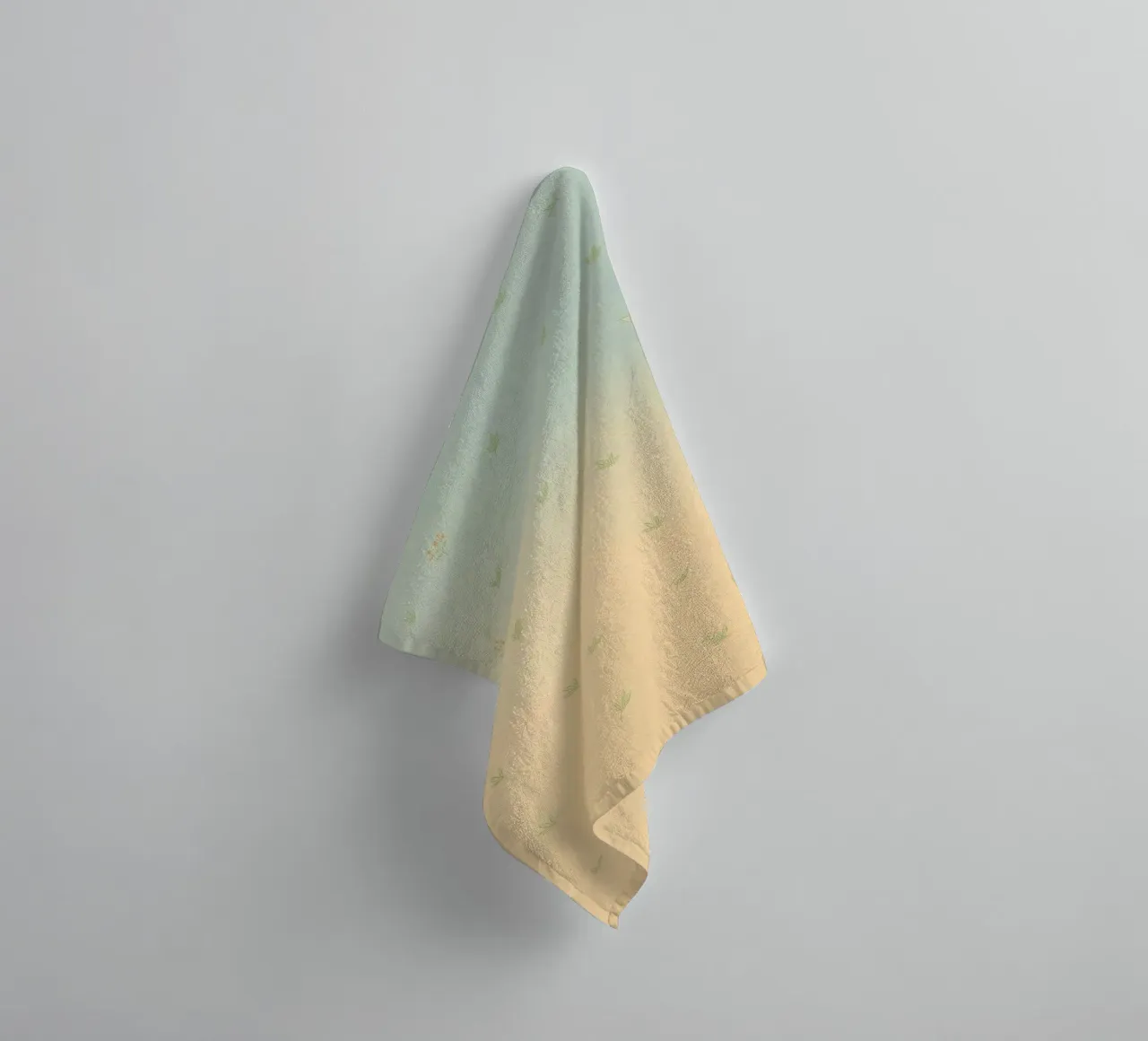Softly colored background with delicate floral patterns towel by DesignDoodle