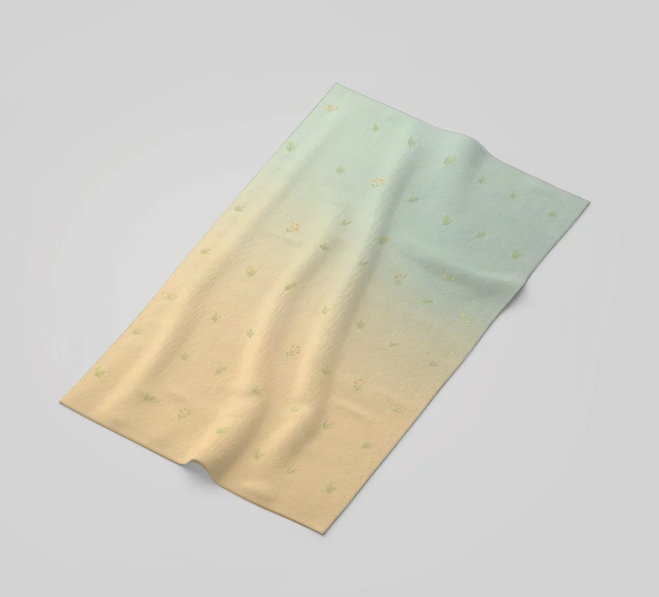 Softly colored background with delicate floral patterns beach towel by DesignDoodle