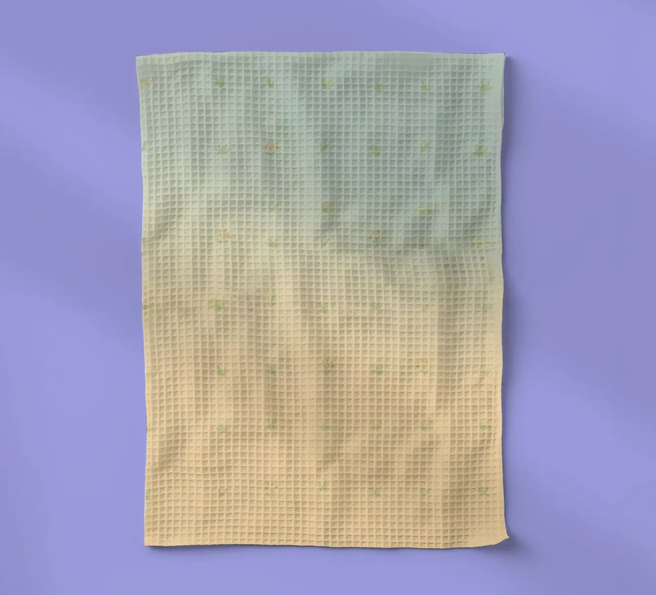 Softly colored background with delicate floral patterns tea towel by DesignDoodle