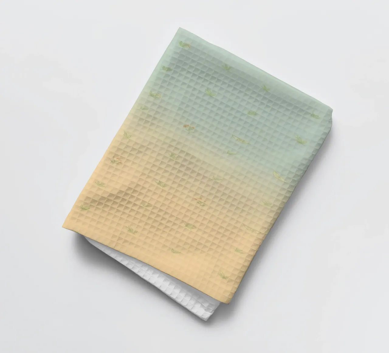 Softly colored background with delicate floral patterns tea towel by DesignDoodle