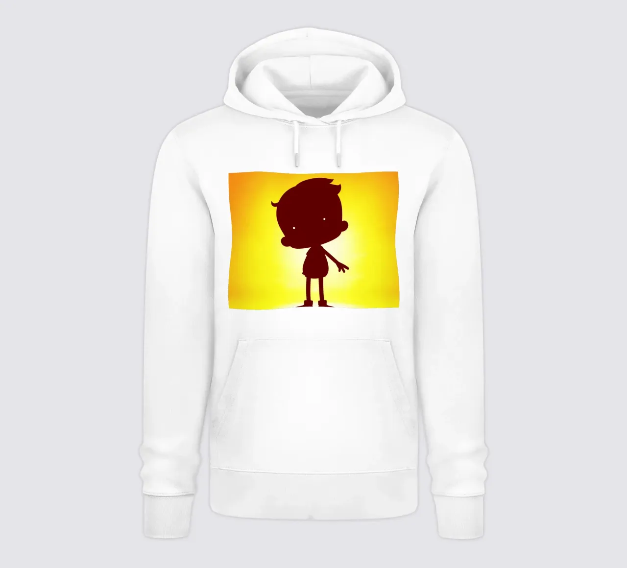 Silhouette di un bambino che fa gesti giocosi felpa con cappuccio da DesignDoodle