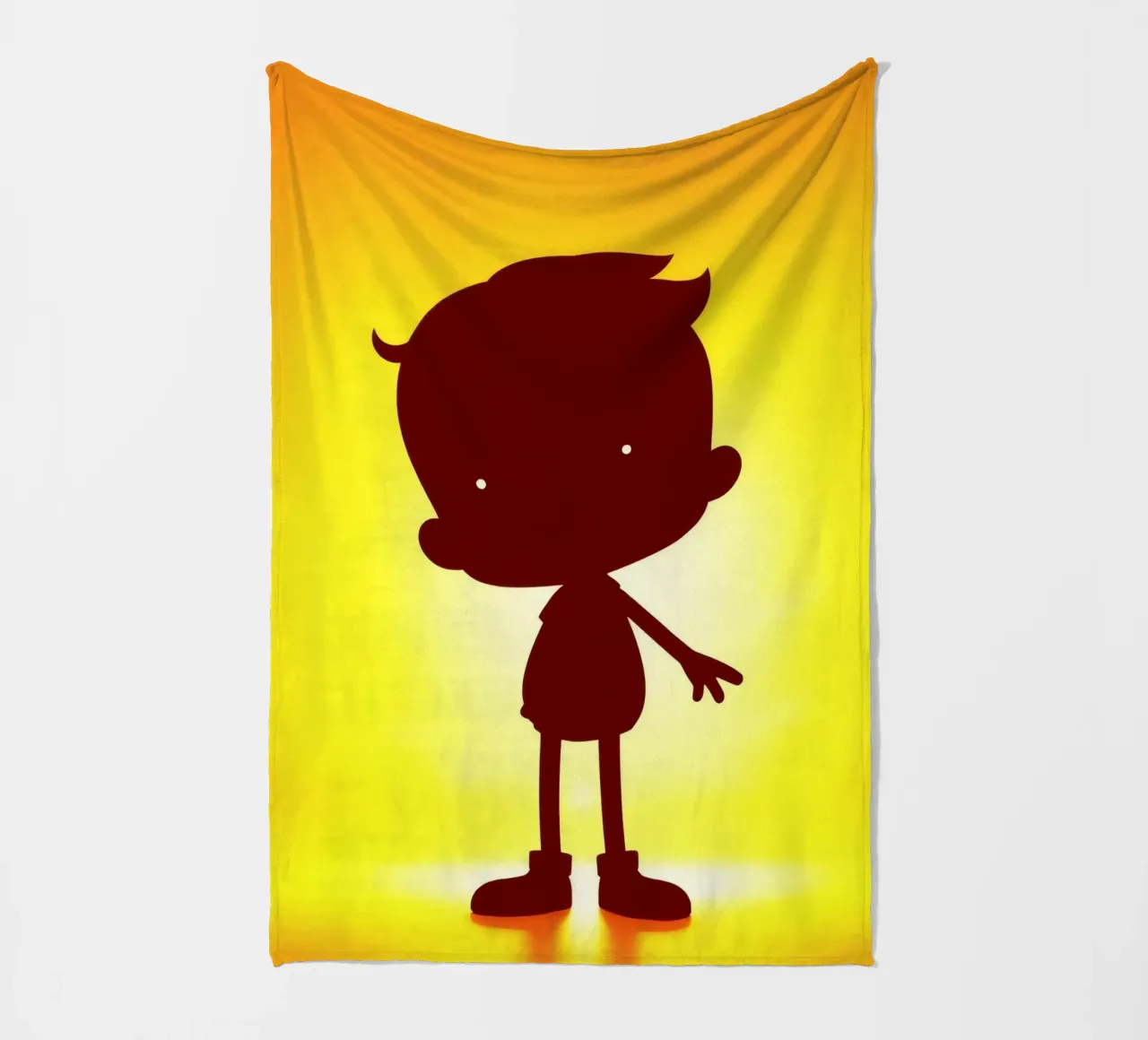 Silhouette di un bambino che fa gesti giocosi coperta in pile da DesignDoodle