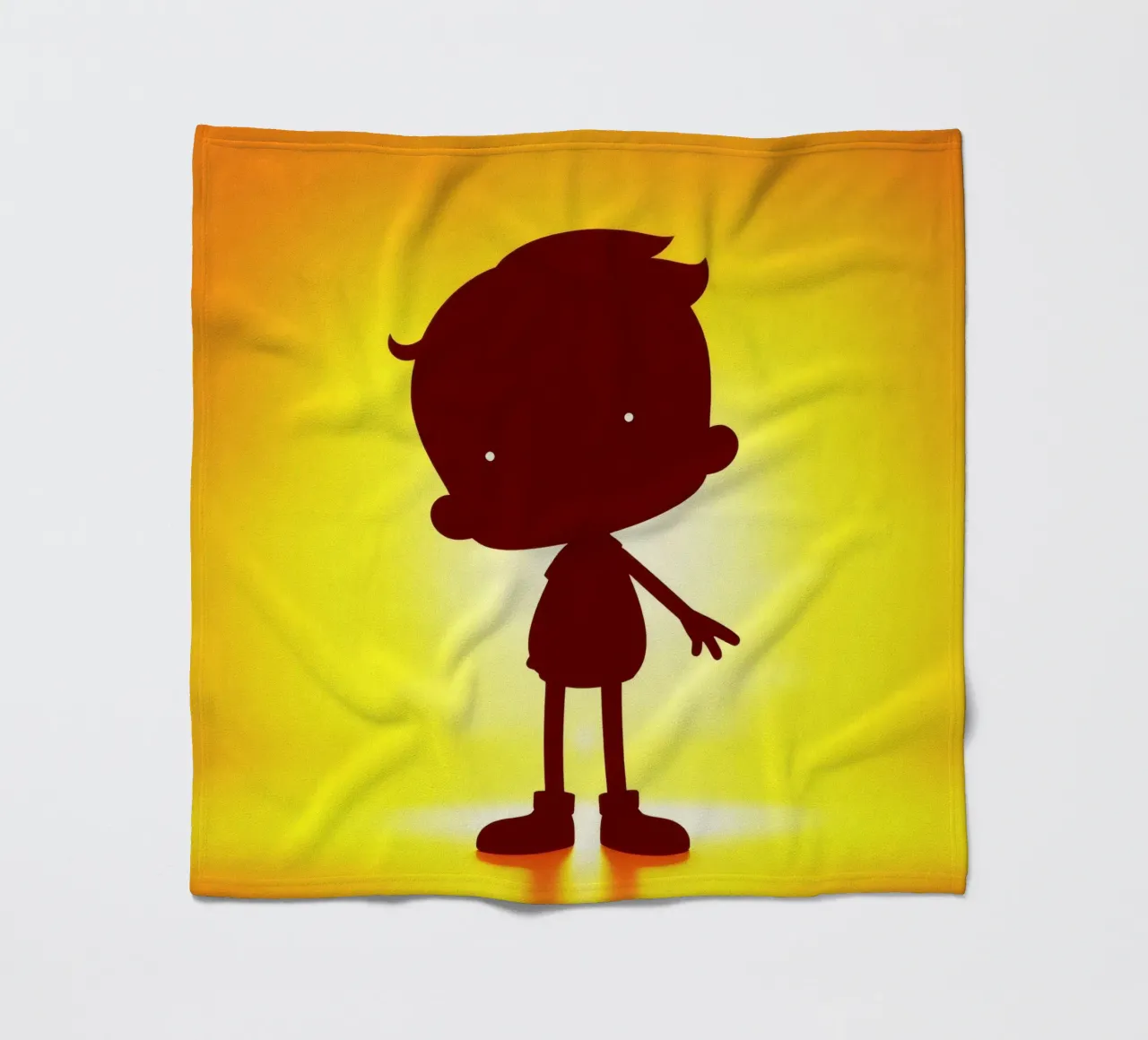 Silhouette di un bambino che fa gesti giocosi coperta in pile da DesignDoodle