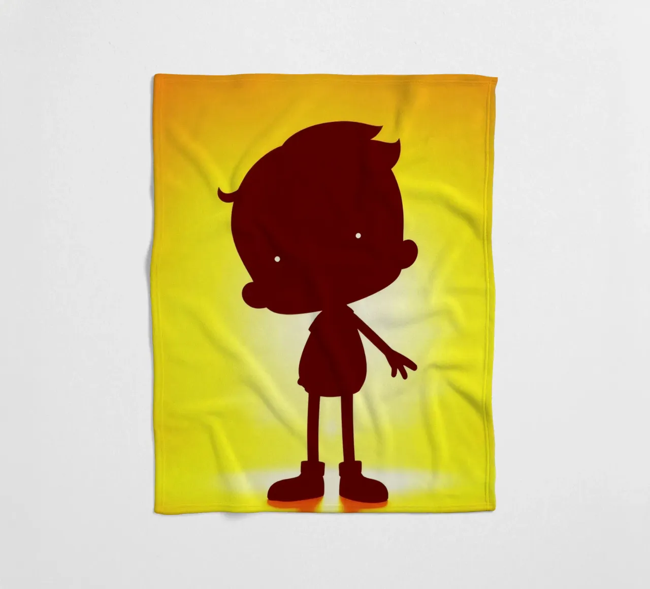 Silhouette di un bambino che fa gesti giocosi coperta in pile da DesignDoodle