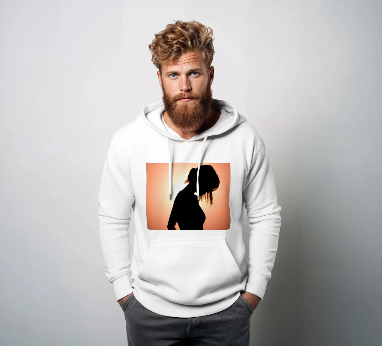 Silhouette di una donna in uno splendido tramonto felpa con cappuccio da DesignDoodle