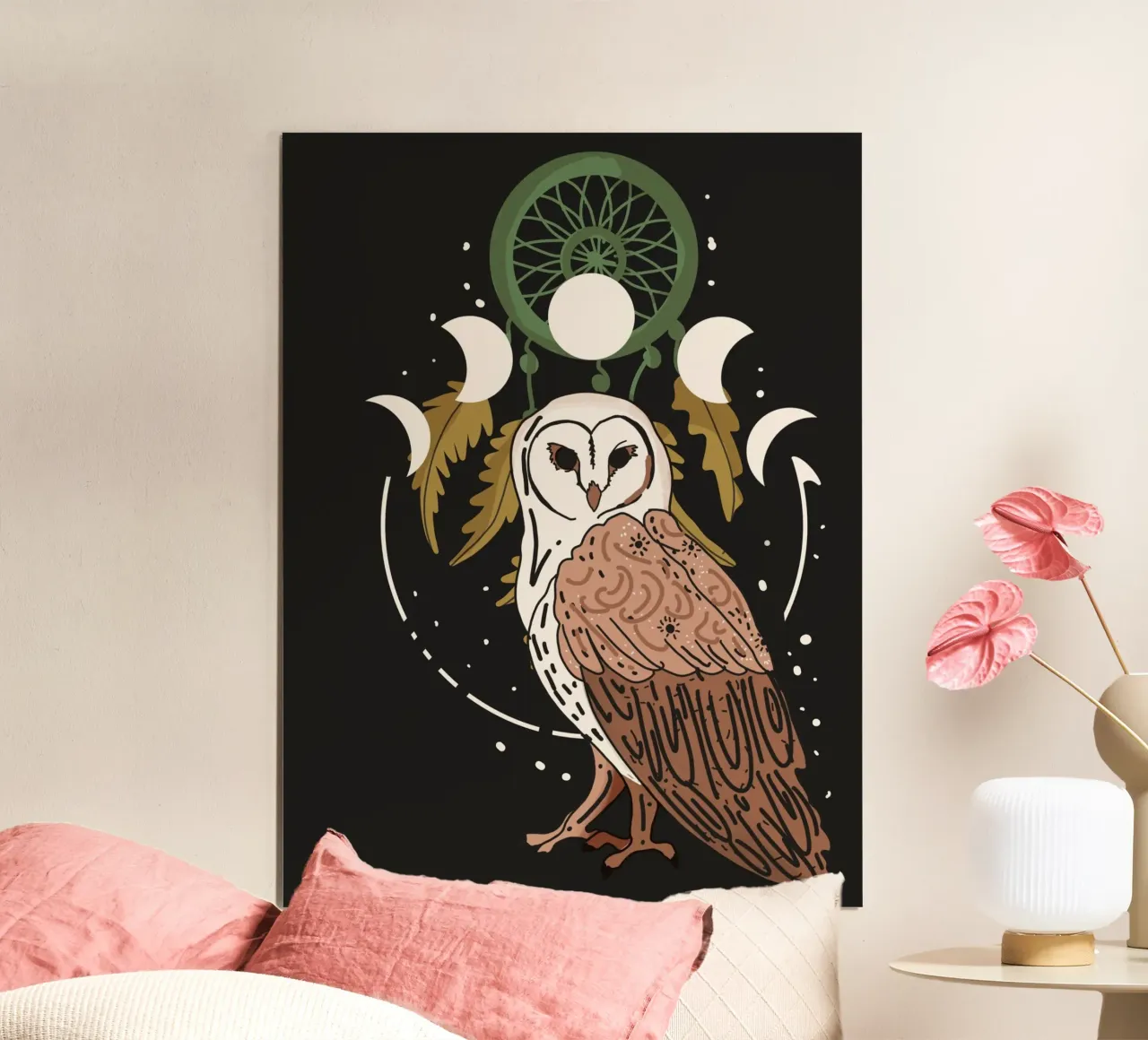 Gufo acchiappasogni notturno carta hahnemühle da Mitalim Designs