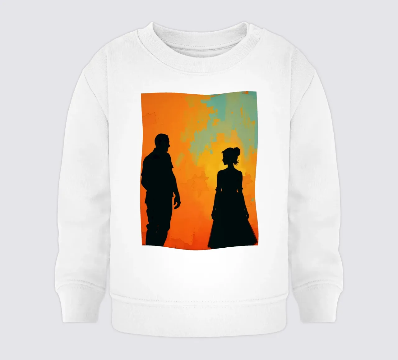 Coppia di sposi in un tramonto dai colori caldi e vivaci felpa neonato da DesignDoodle
