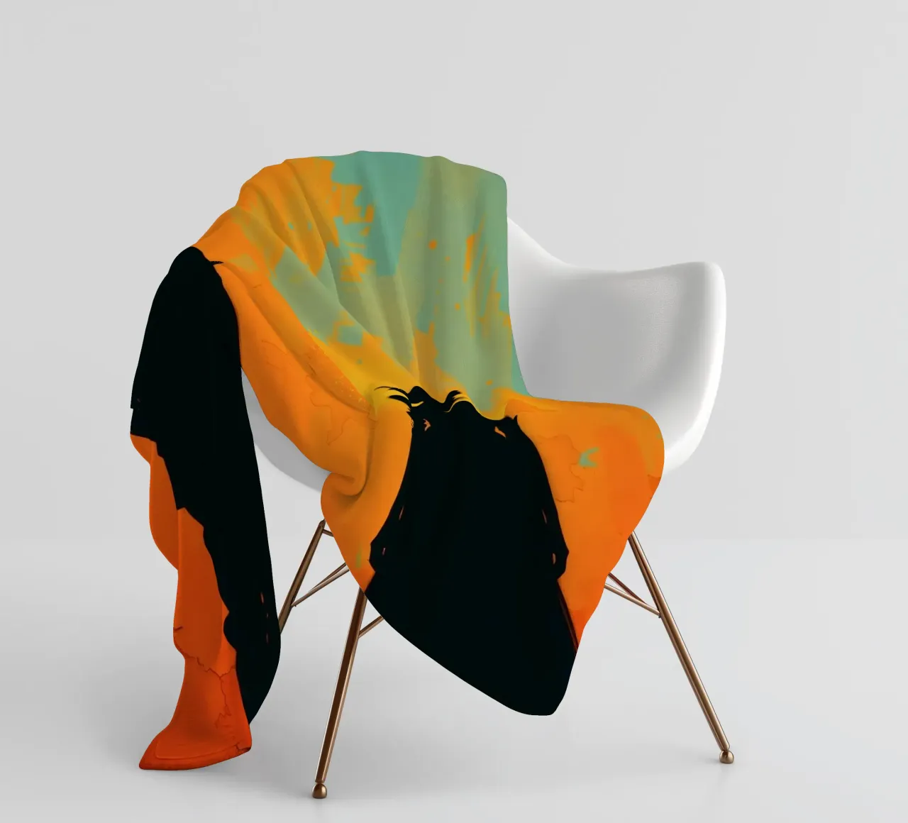Coppia di sposi in un tramonto dai colori caldi e vivaci coperta in pile da DesignDoodle