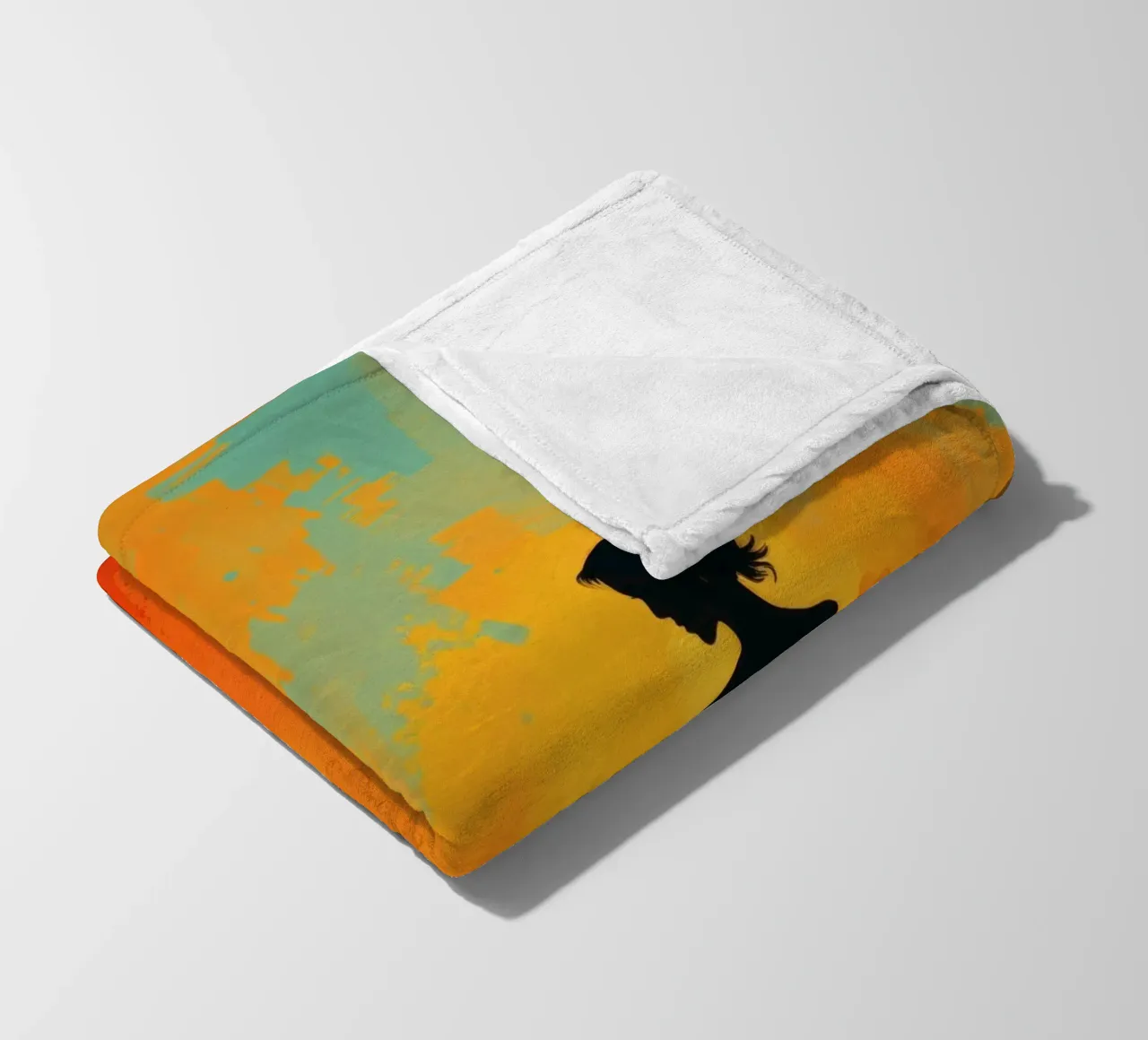 Coppia di sposi in un tramonto dai colori caldi e vivaci coperta in pile da DesignDoodle